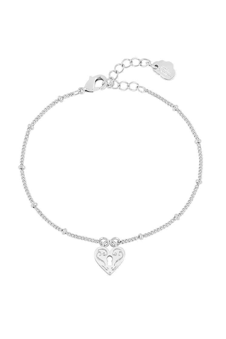 Engraved Heart Padlock Bracelet - Image 3