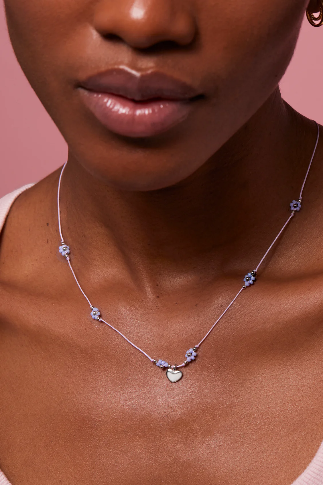 Flower Heart Miyuki Necklace - Image 4