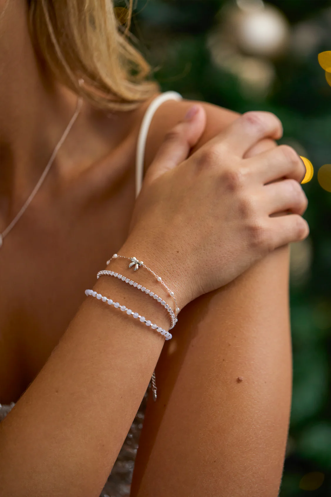 Wellness Blue Lace Agate Gemstone Amelia Bracelet - Image 2