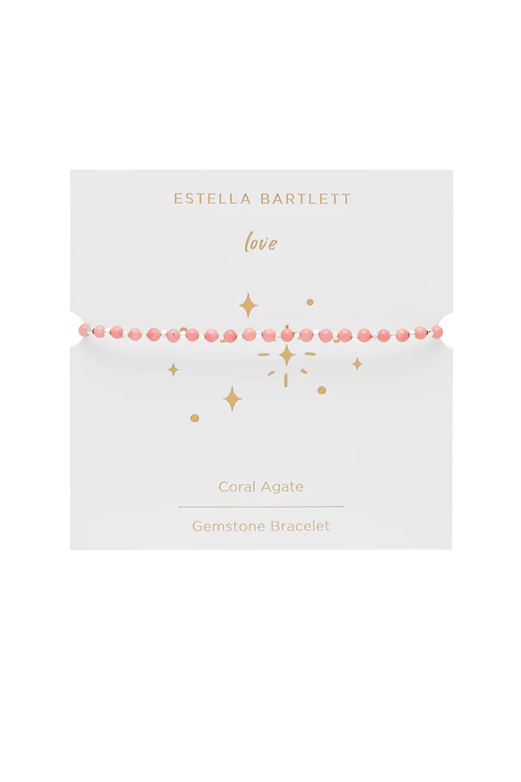 Wellness Coral Agate Gemstone Amelia Bracelet - Image 3