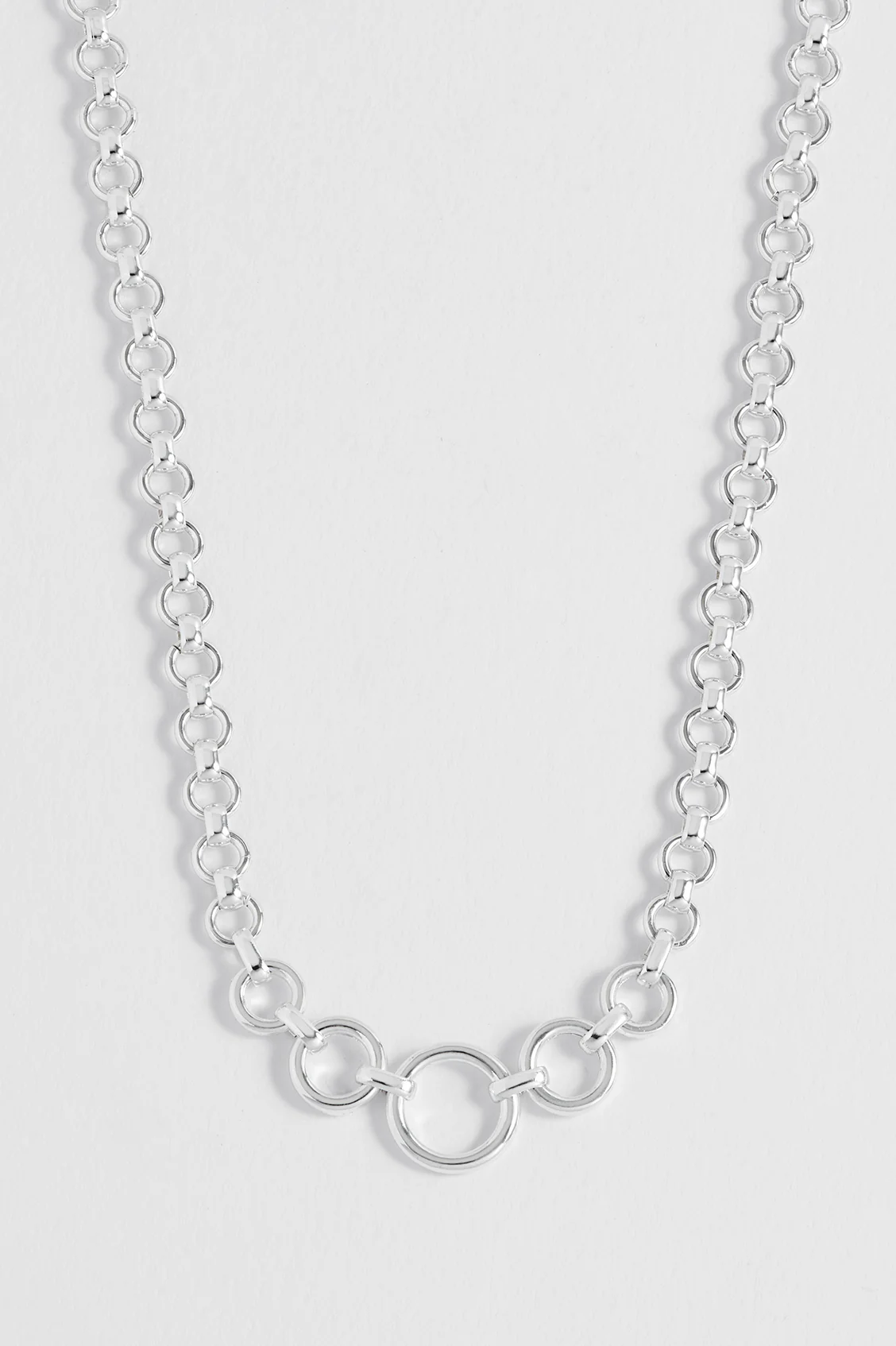 Graduated Round Link Chain Necklace - Image 4