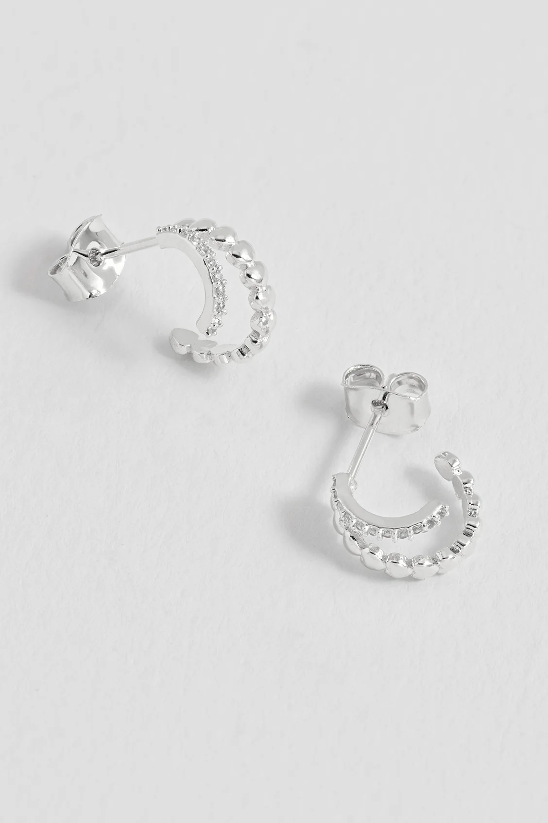 Heart and CZ Double Illusion Huggies