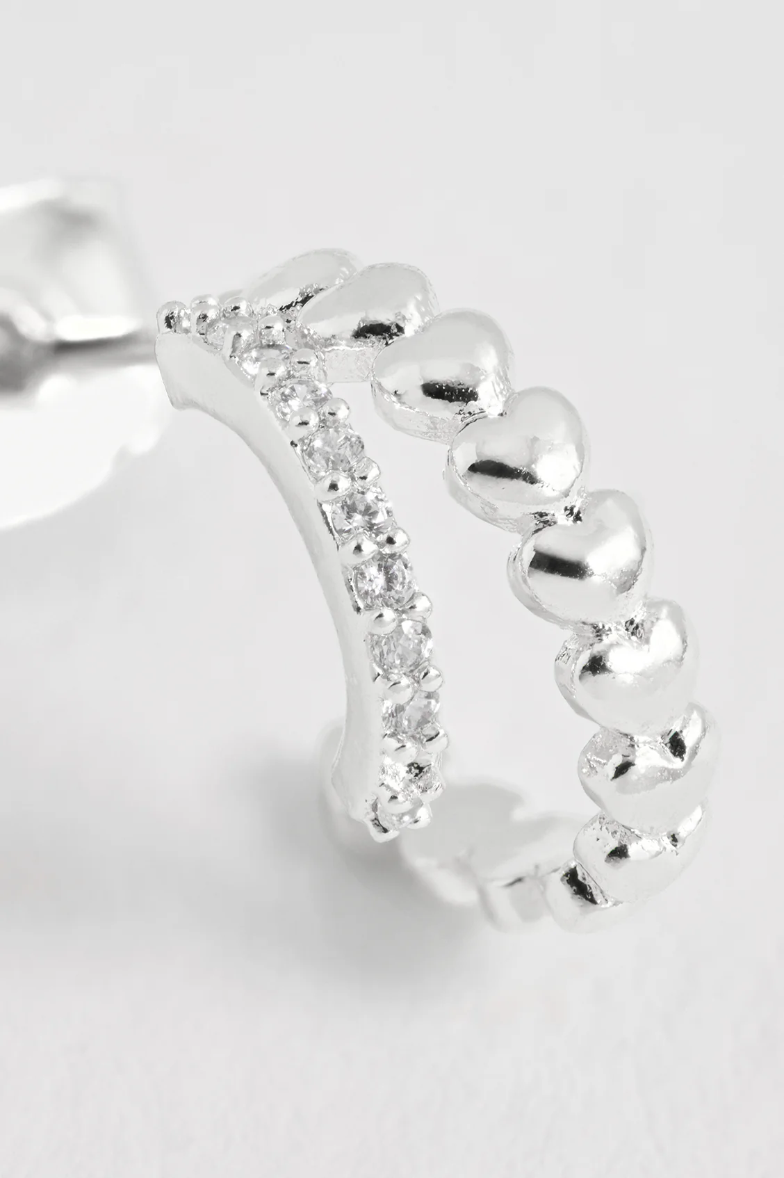 Heart and CZ Double Illusion Huggies - Image 4