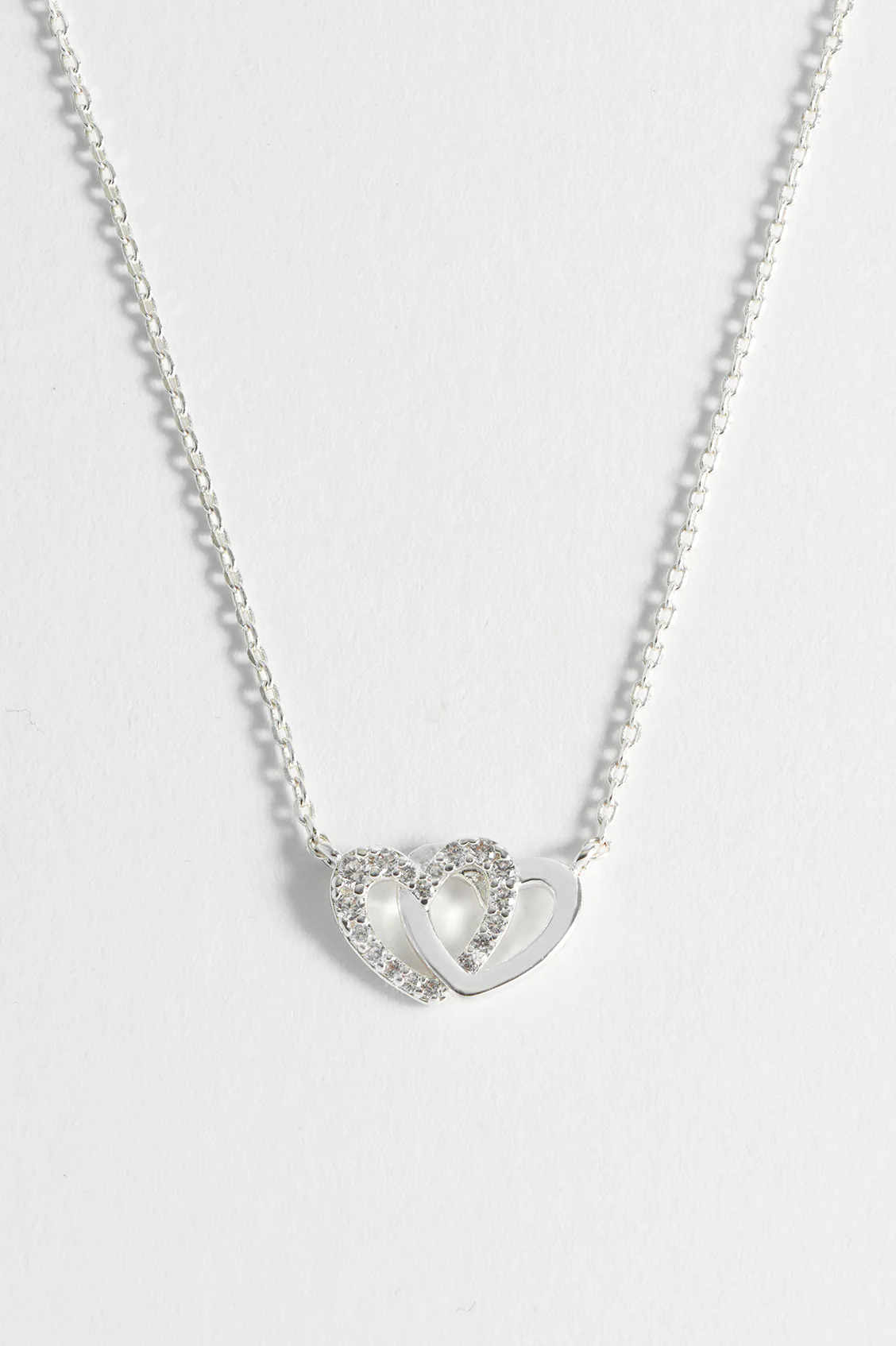 Interlocking Heart CZ Necklace - Image 2