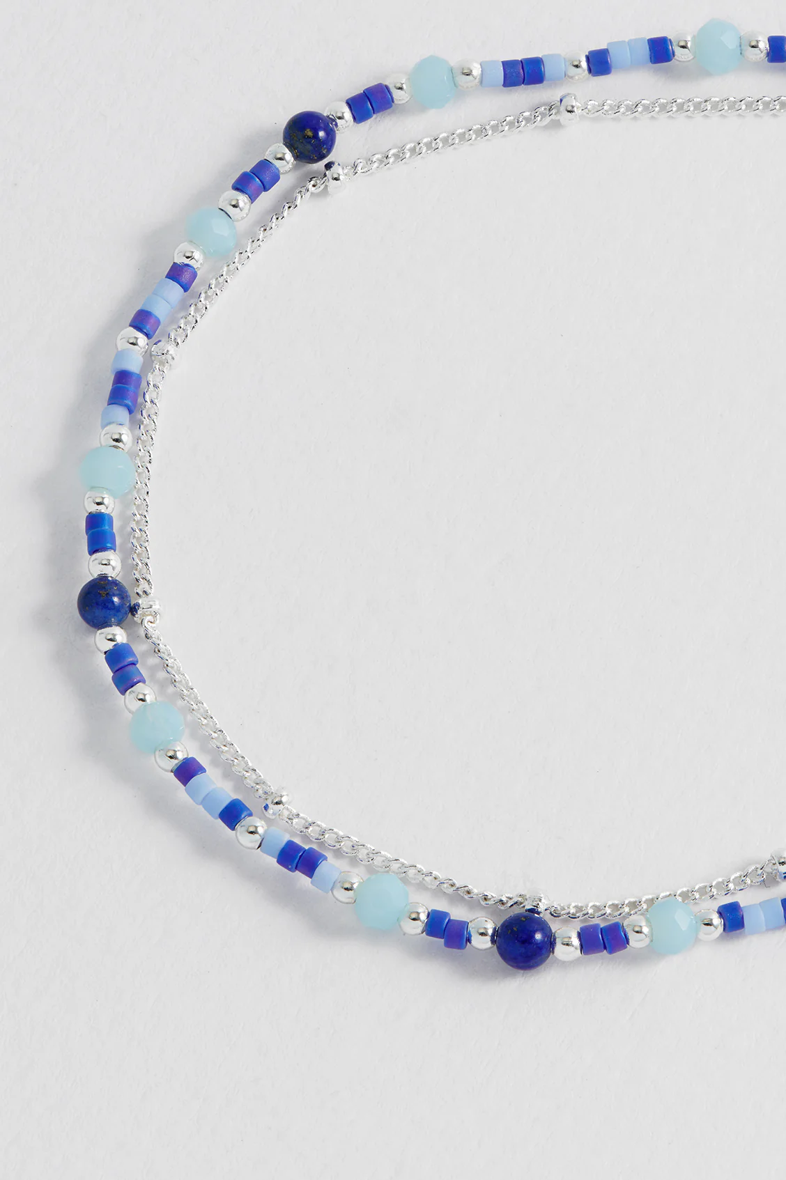 Mini Blue Gemstone Duo Chain Bracelet - Image 5