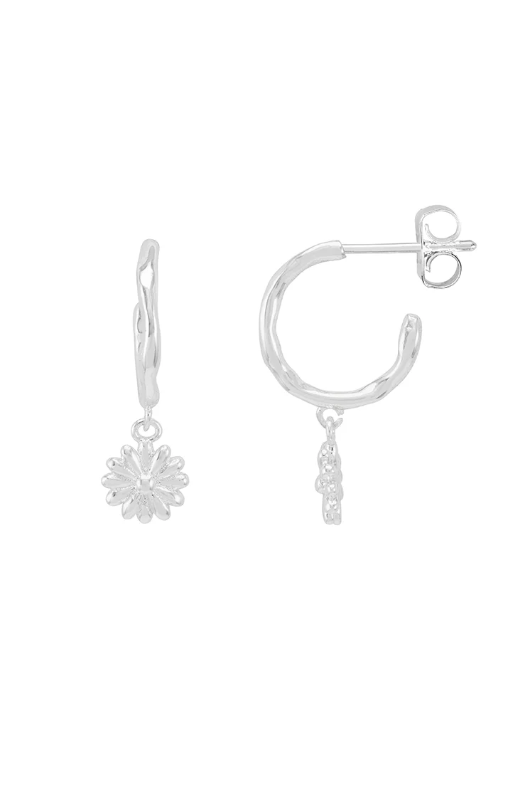 Molten Daisy Hoop Earrings - Image 3