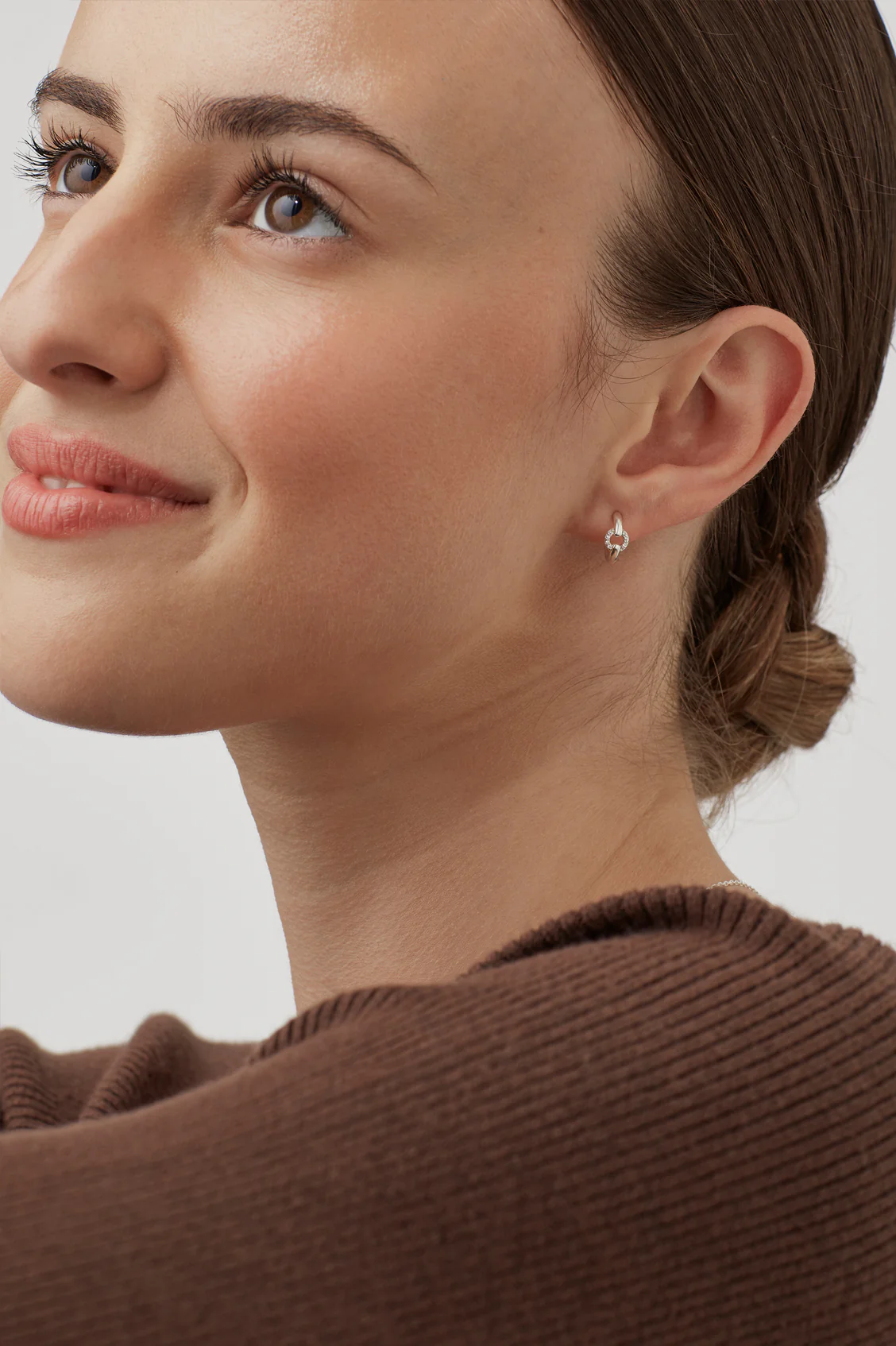 Pave Circle Hoop Earrings - Image 2