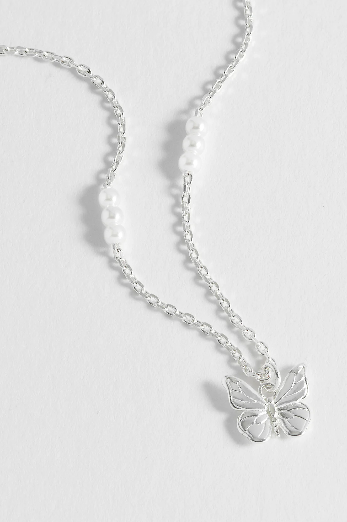Pearl Butterfly Pendant Necklace - Image 2