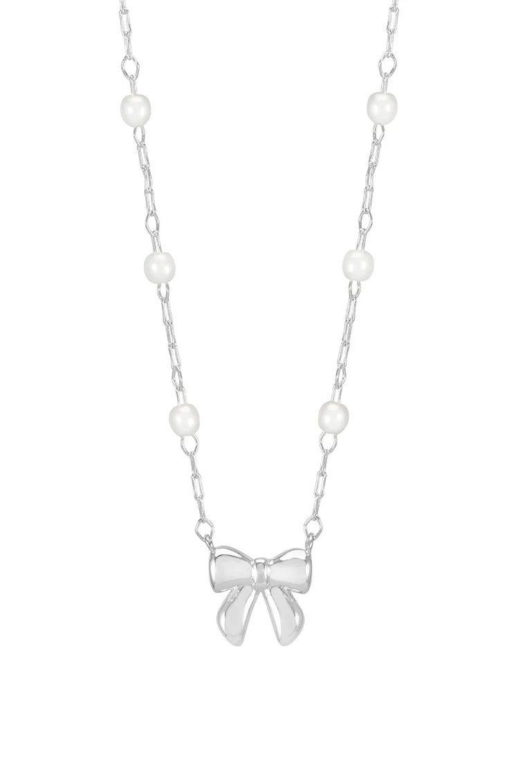 Pearl Bow Necklace - Image 3