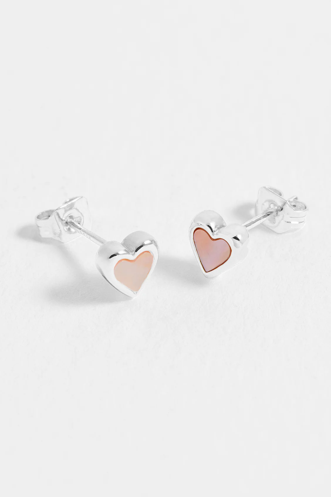 Pink Pearl Heart Stud Earrings - Image 2