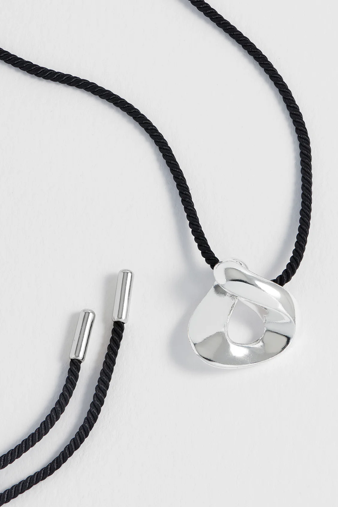 Sculptural Twist Pendant Cord Necklace