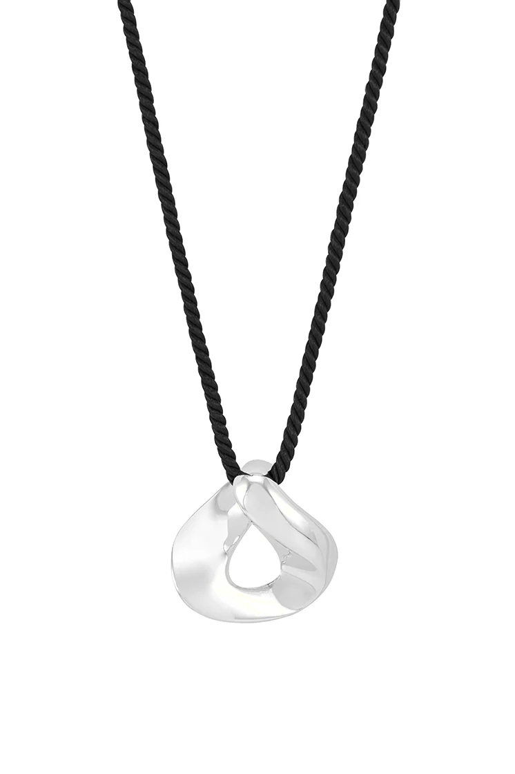 Sculptural Twist Pendant Cord Necklace - Image 3
