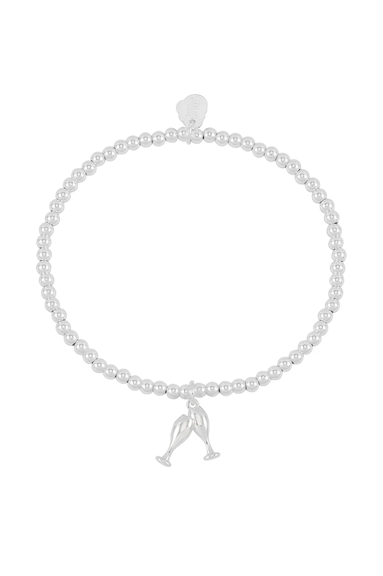 Sienna Beaded Champagne Charm Bracelet - Image 3