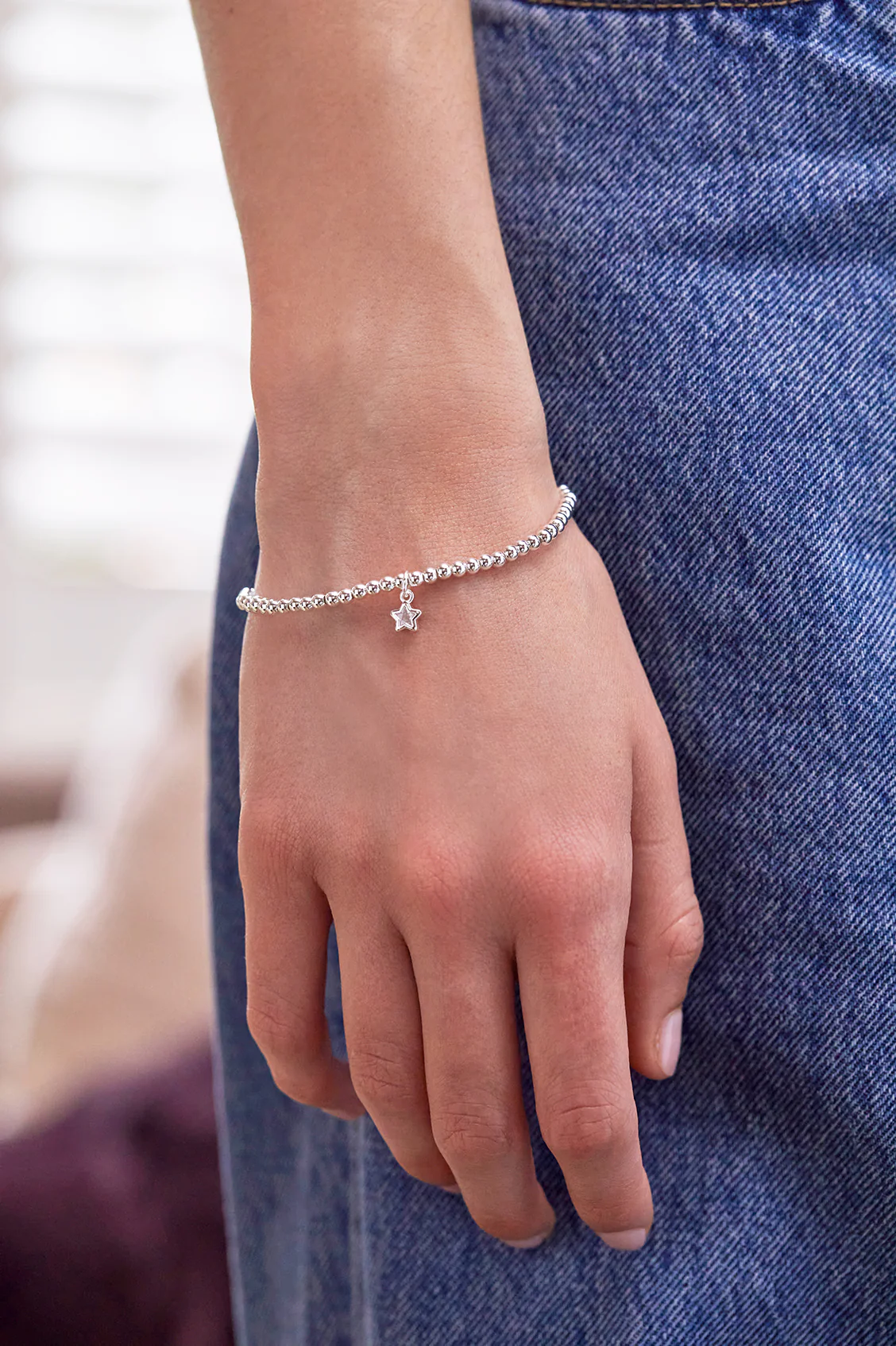 Sienna Beaded CZ Star Charm Bracelet - Image 2
