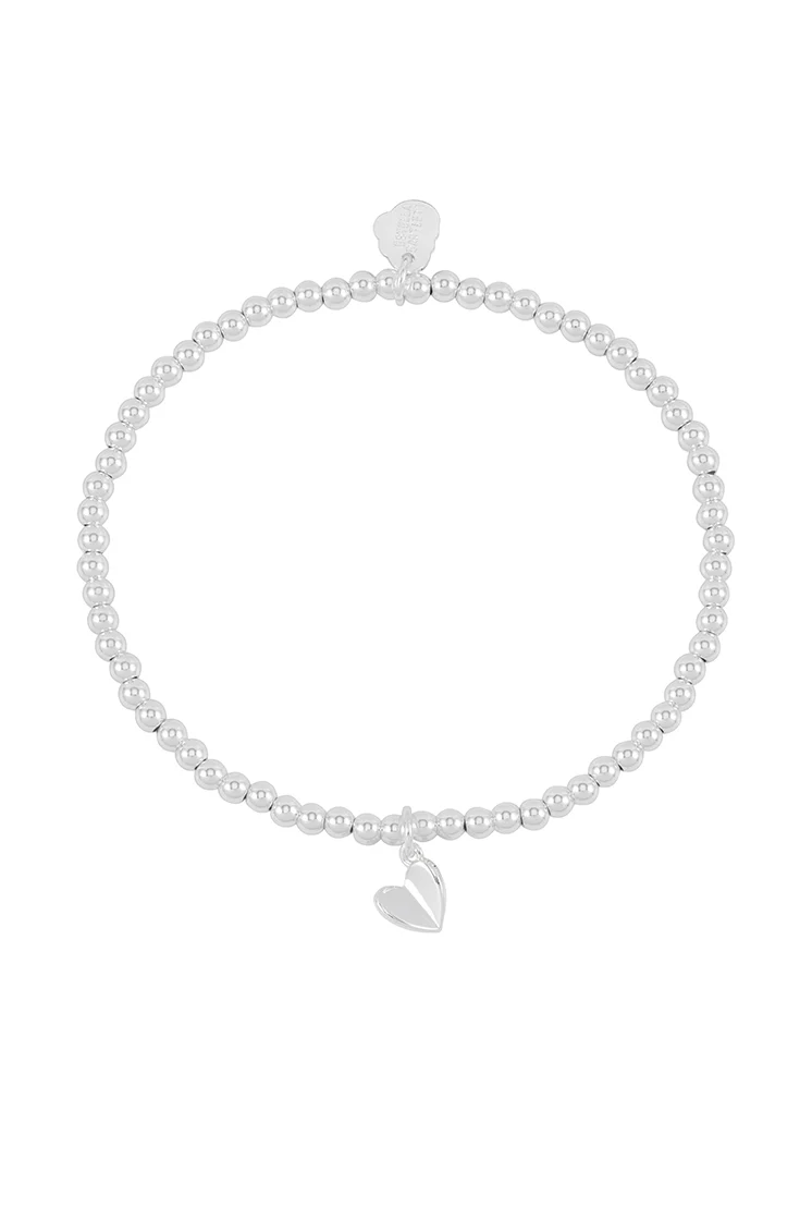 Sienna Beaded Folded Heart Charm Bracelet - Image 3
