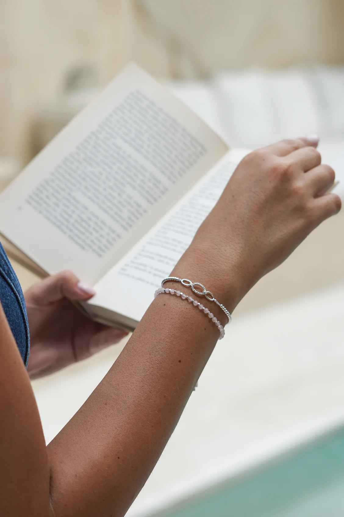 Wellness Rose Quartz Gemstone Amelia Bracelet - Image 4