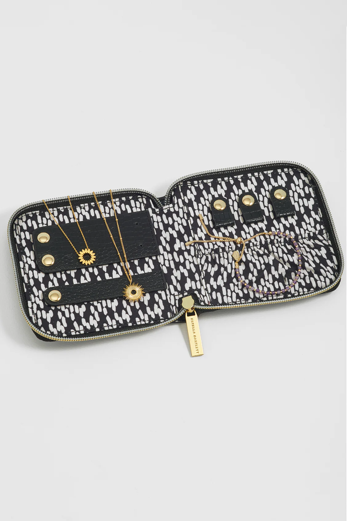 Black Croc Square Jewellery Purse - Image 2