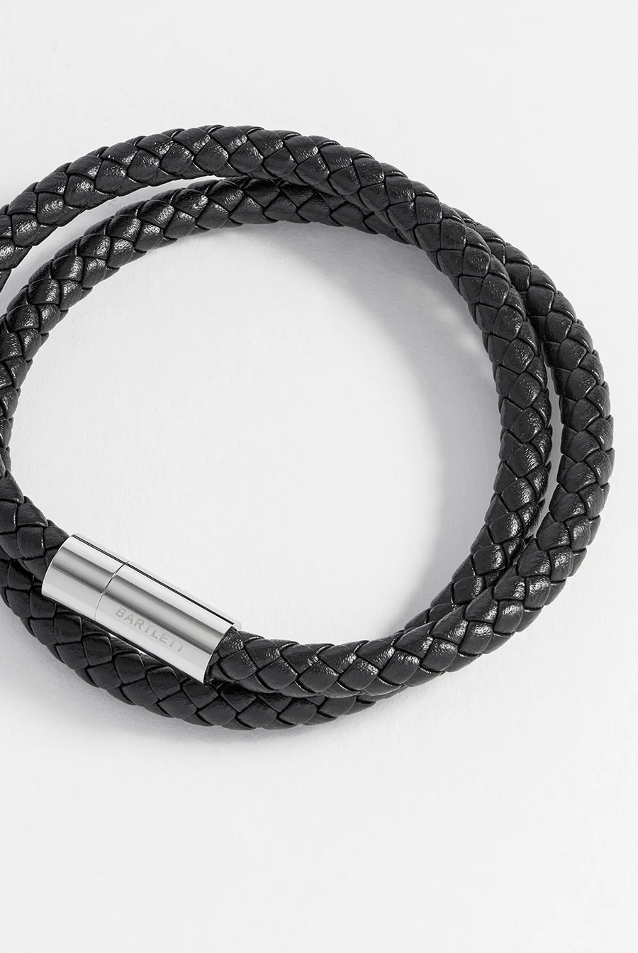 Men's Leather Double Plaited Wrap Bracelet - Image 4