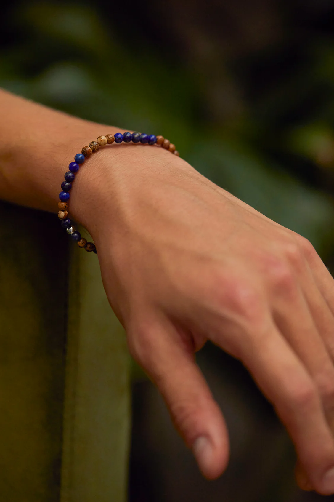 Men's Gemstone Beaded Bracelet - Image 2