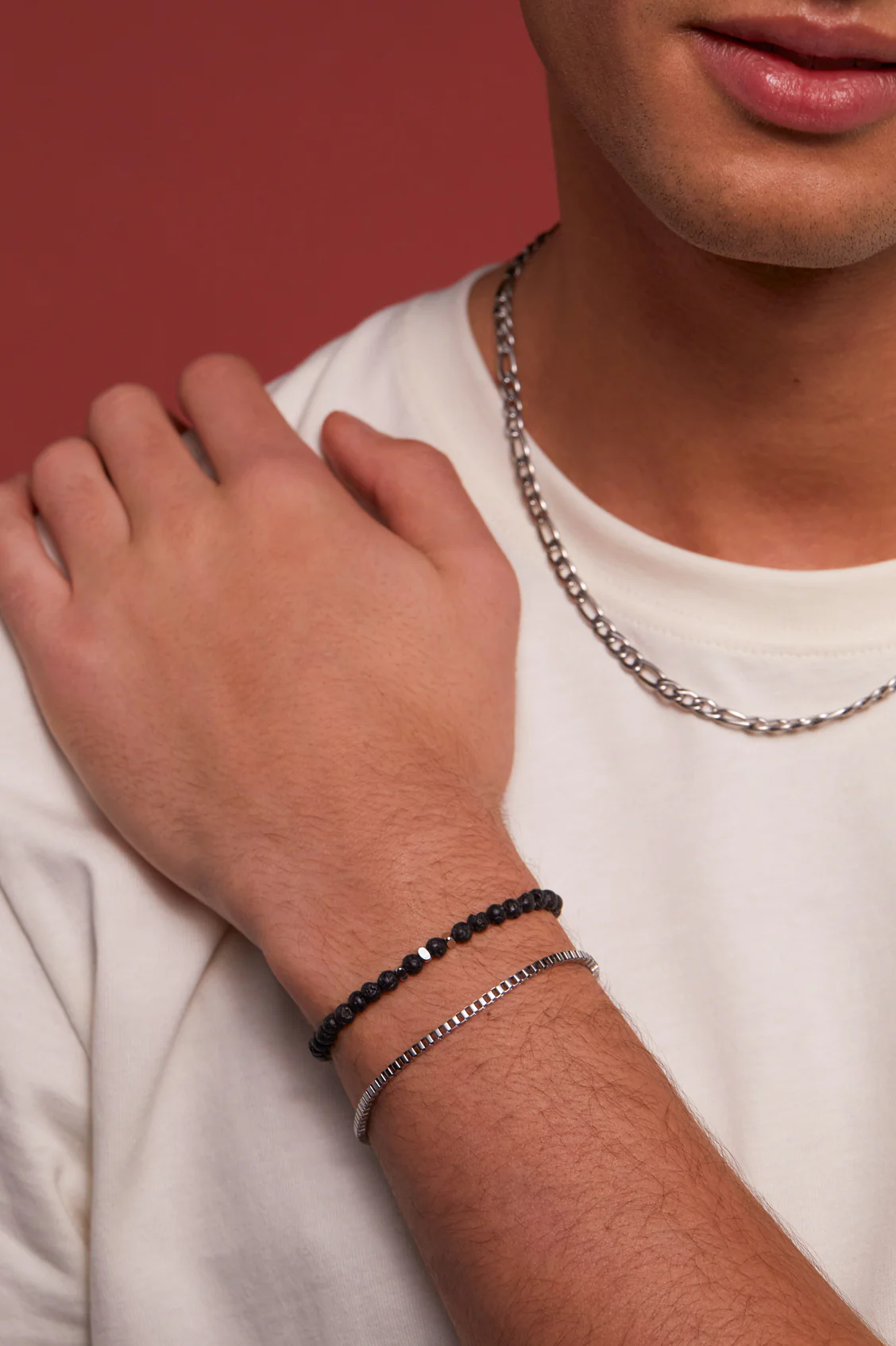 Men's Gemstone Beaded Bracelet - Image 2