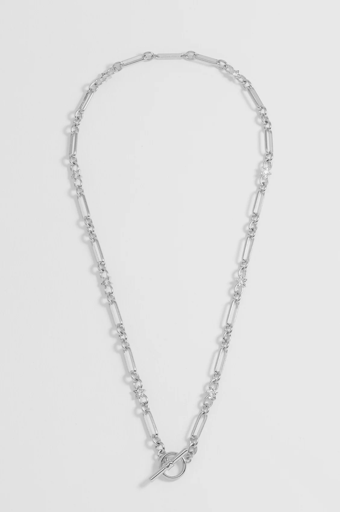 Star Paperclip Link T-Bar Necklace - Image 2