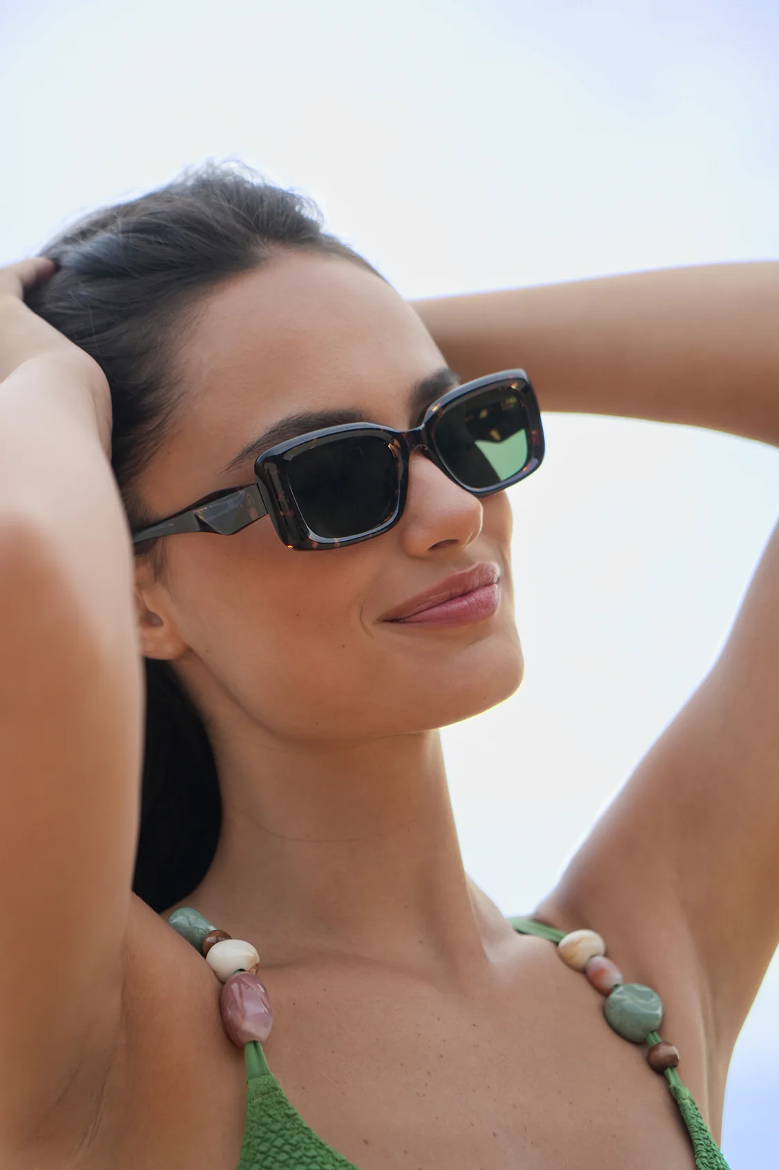 Tortoiseshell Vilnius Rectangle Women’s Sunglasses - Image 3