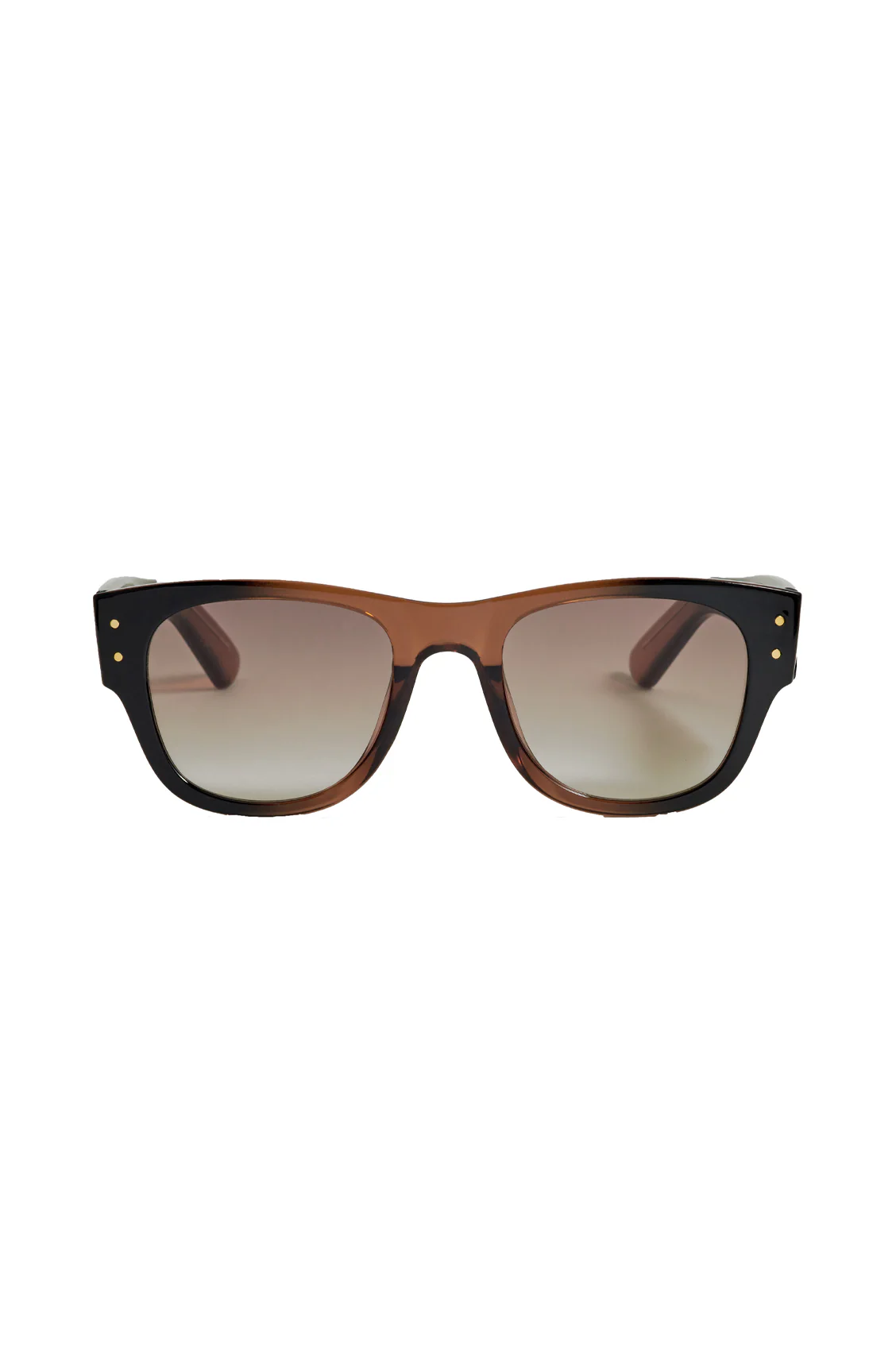 Transparent Brown Wayfarer Unisex Sunglasses - Image 3