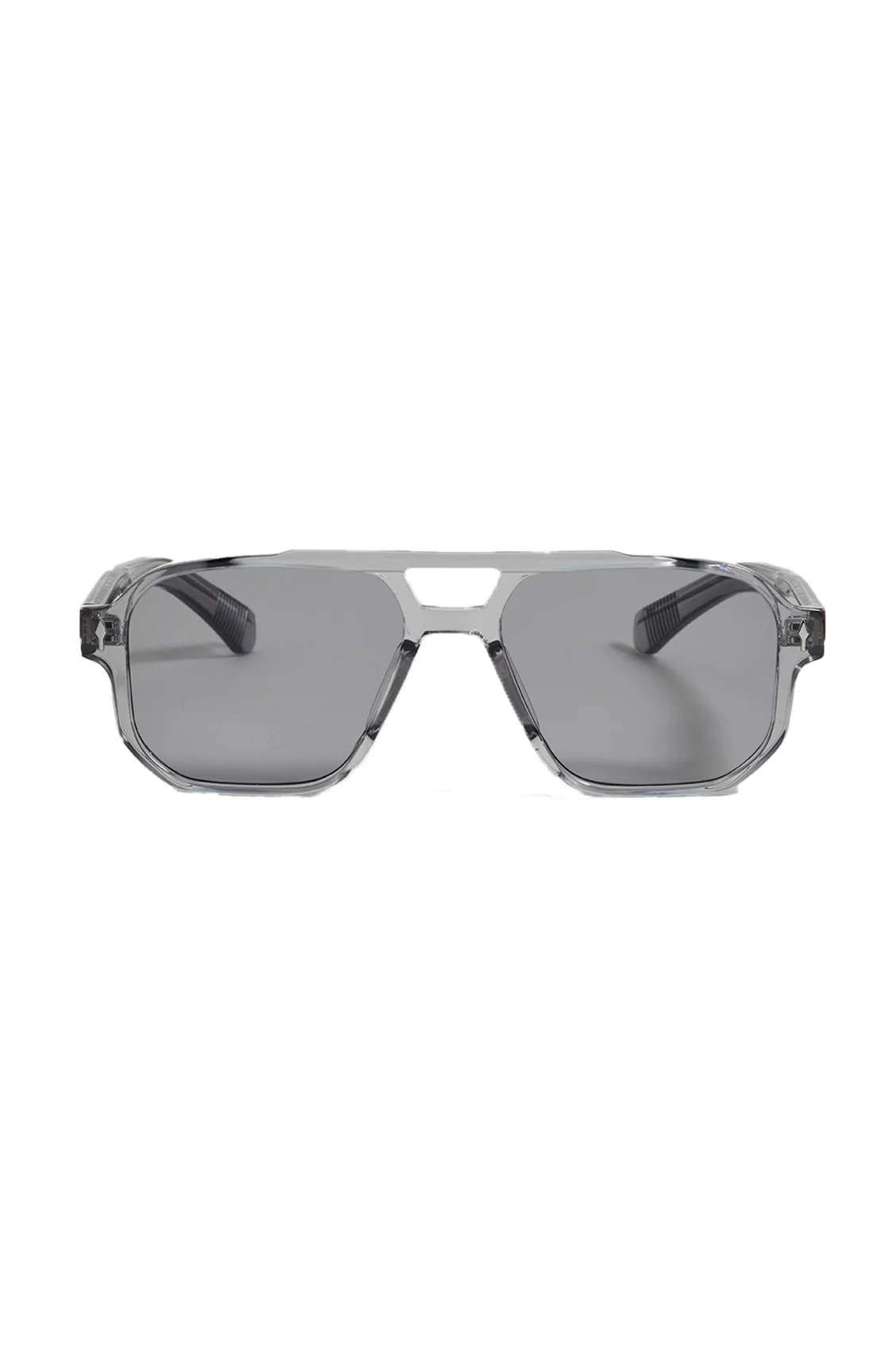 Transparent Grey Geneva Aviator Unisex Sunglasses - Image 3