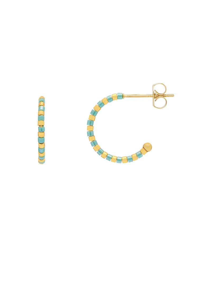 Seashore Beaded Hoop Earrings - Image 3