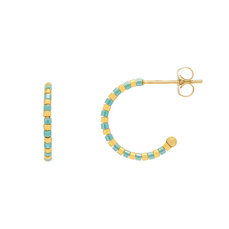 Seashore Beaded Hoop Earrings - Image 4
