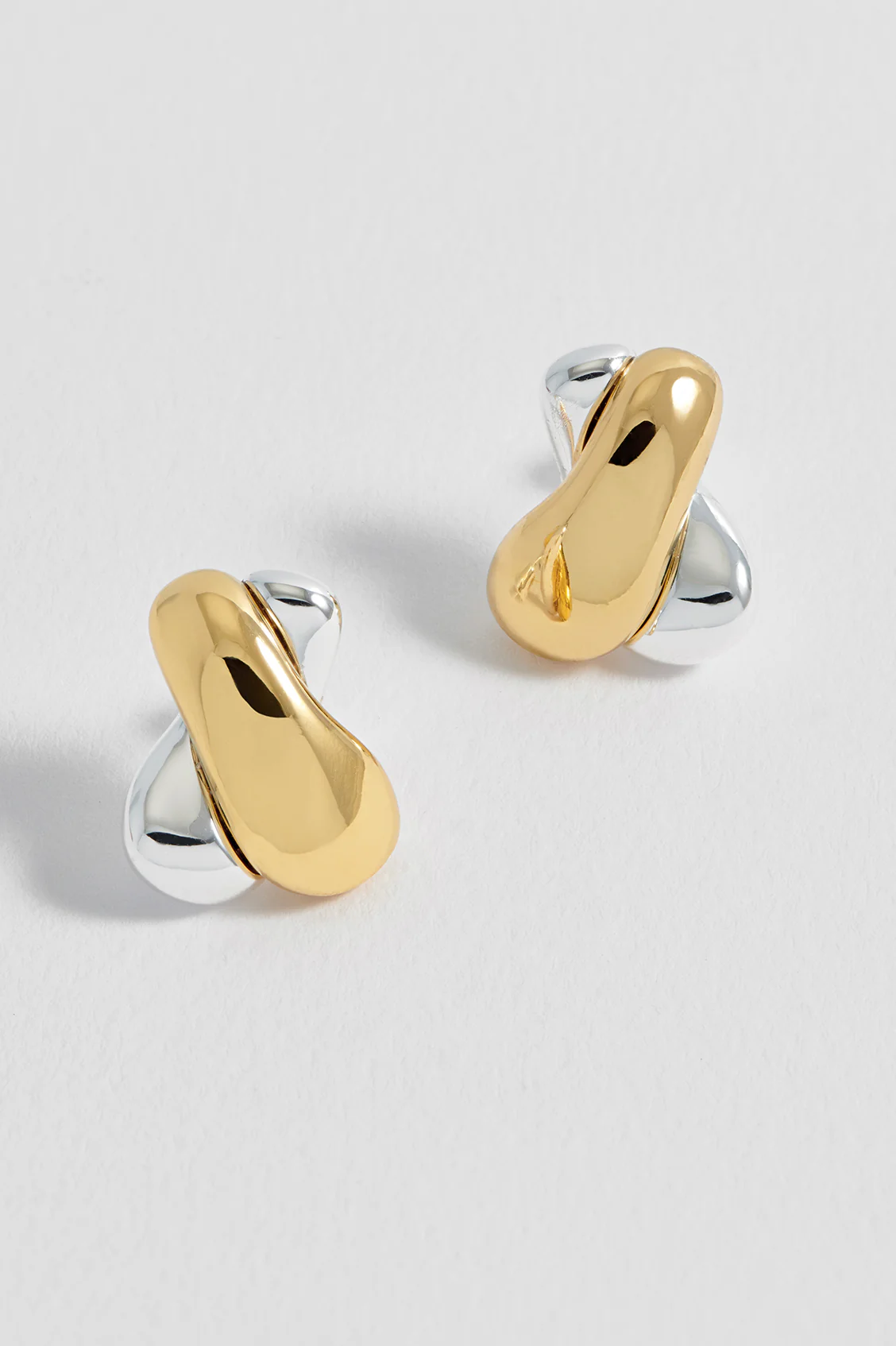 Chunky Mixed Metal Knot Stud Earrings