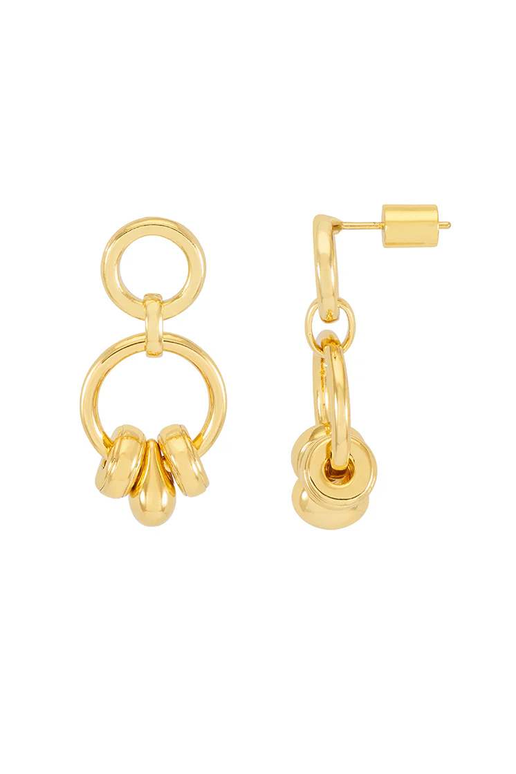 Beaded Circle Drop Earrings - Image 3