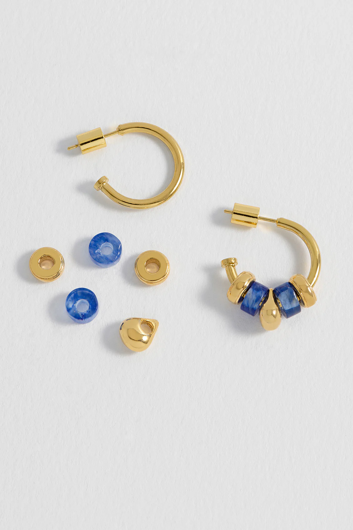 Lapis Lazuli Beaded Hoop Earrings - Image 4