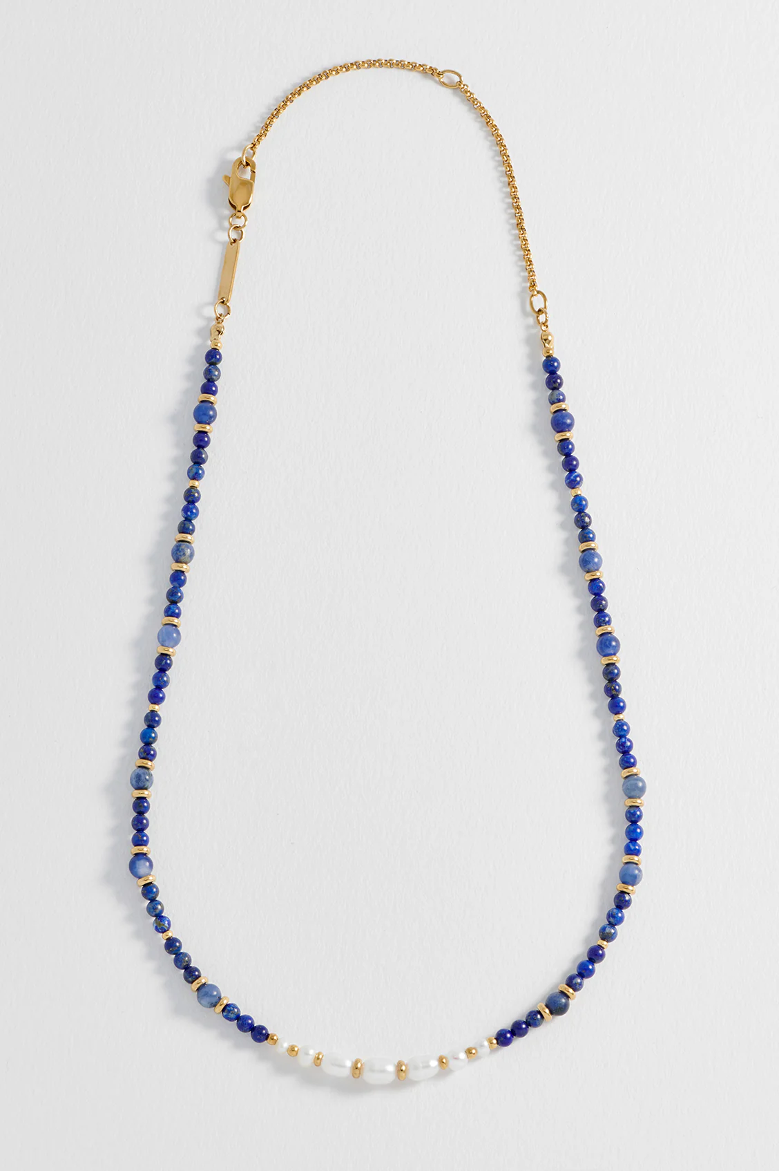 Lapis Lazuli and Pearl Beaded Necklace - Image 4