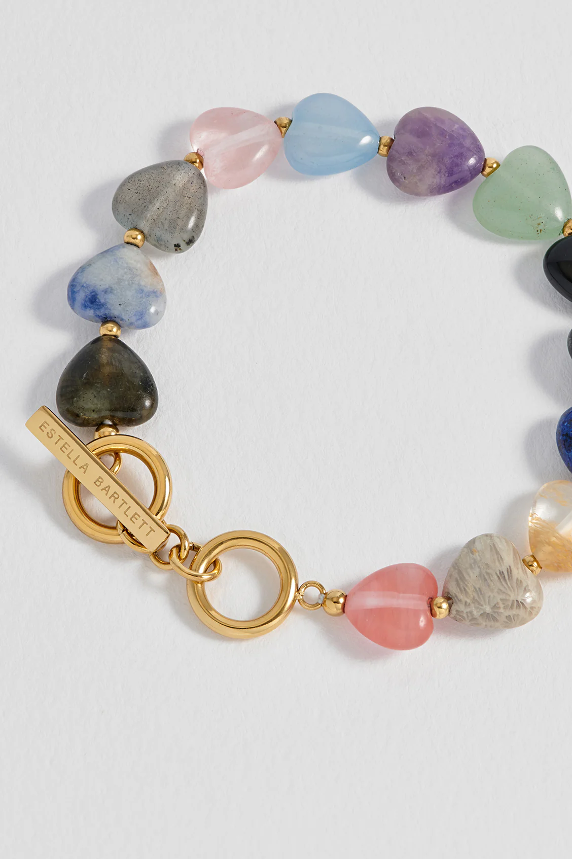 Multi-Gemstone Heart T-Bar Bracelet - Image 7