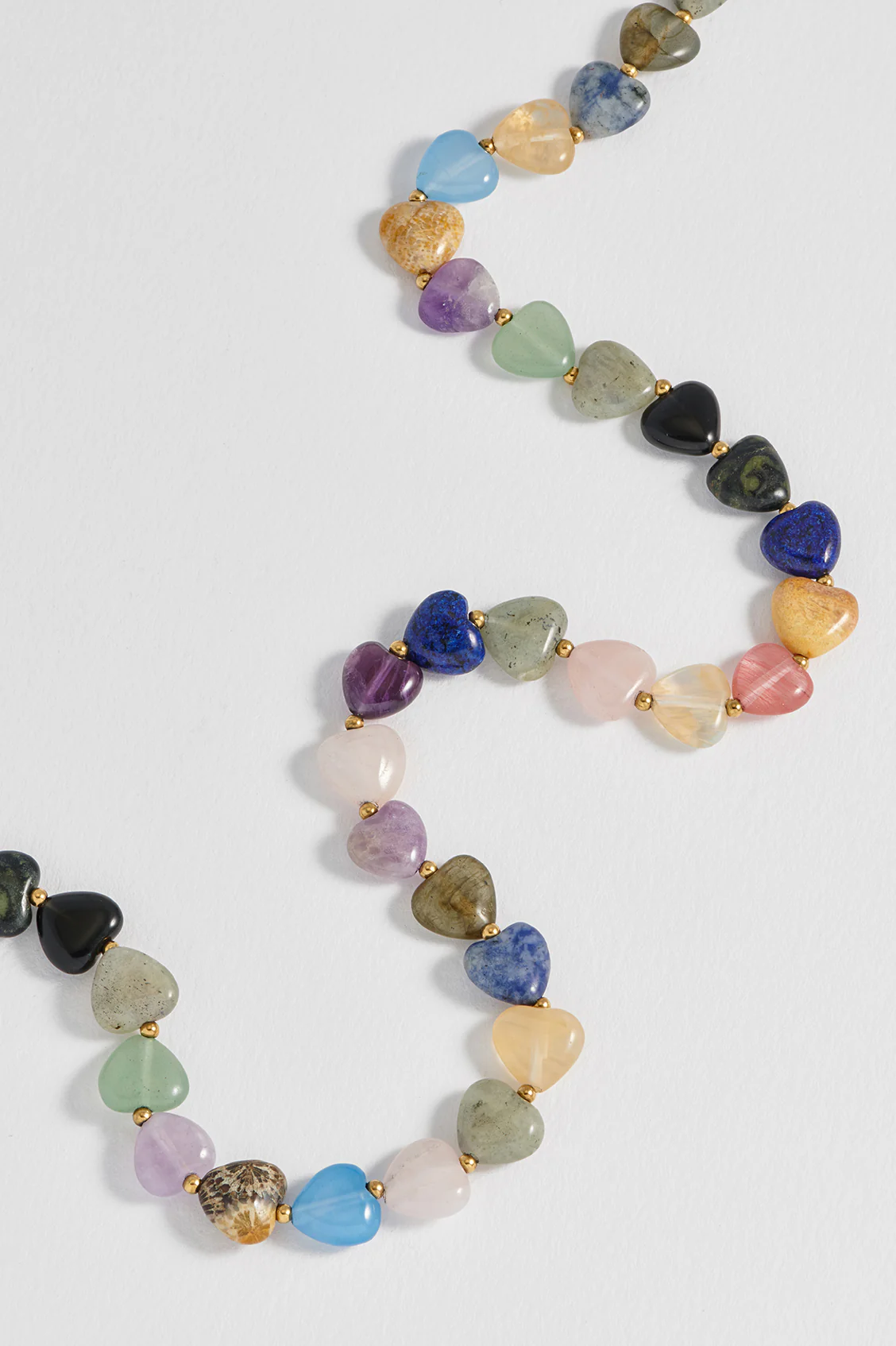 Multi-Gemstone Heart T-Bar Necklace - Image 4