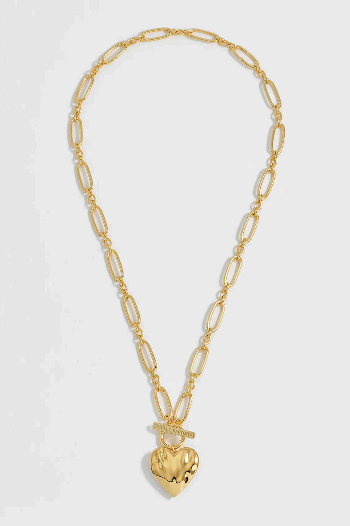 Oversized Molten Heart T-Bar Necklace - Image 5