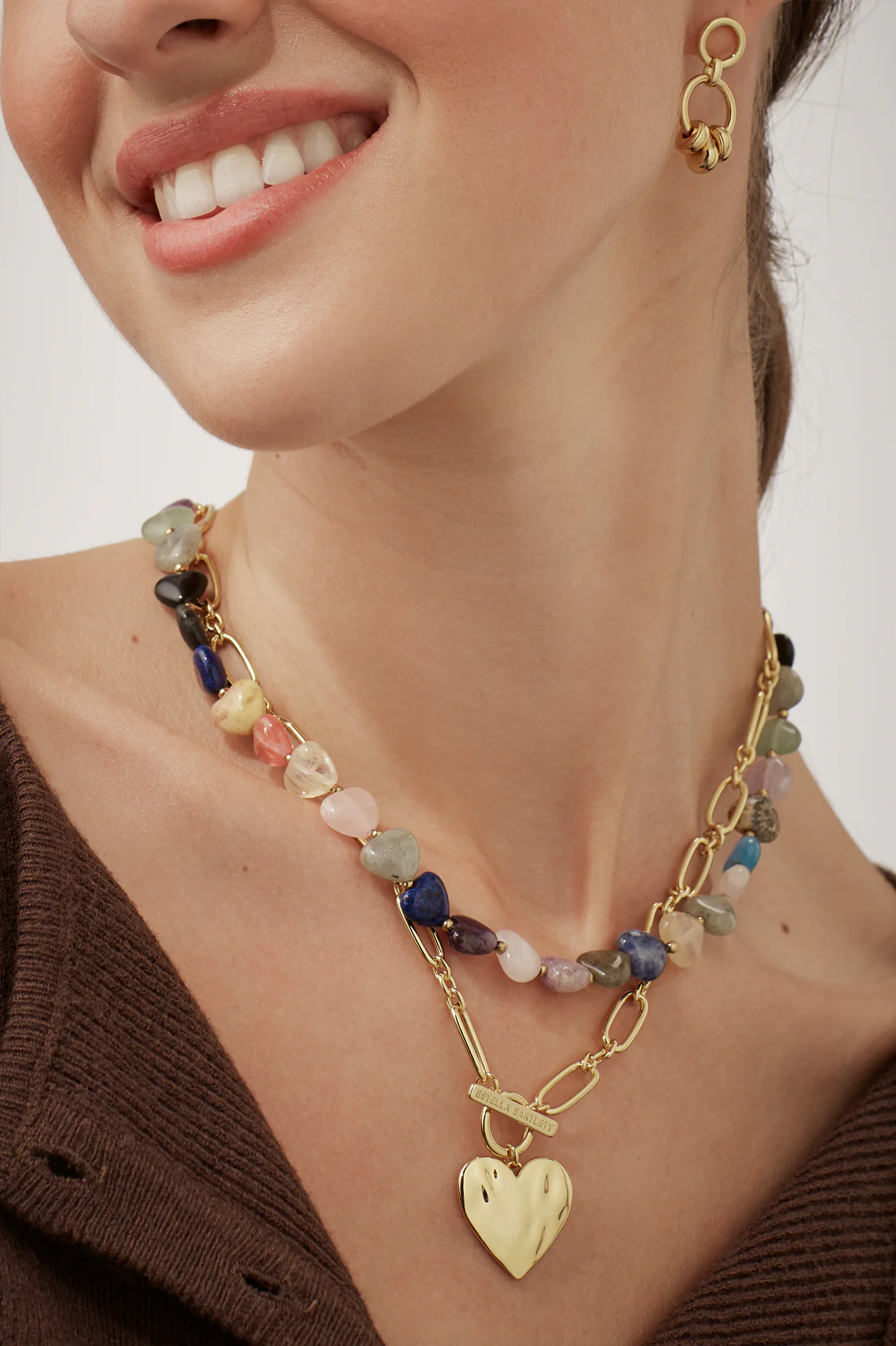 Oversized Molten Heart T-Bar Necklace - Image 6