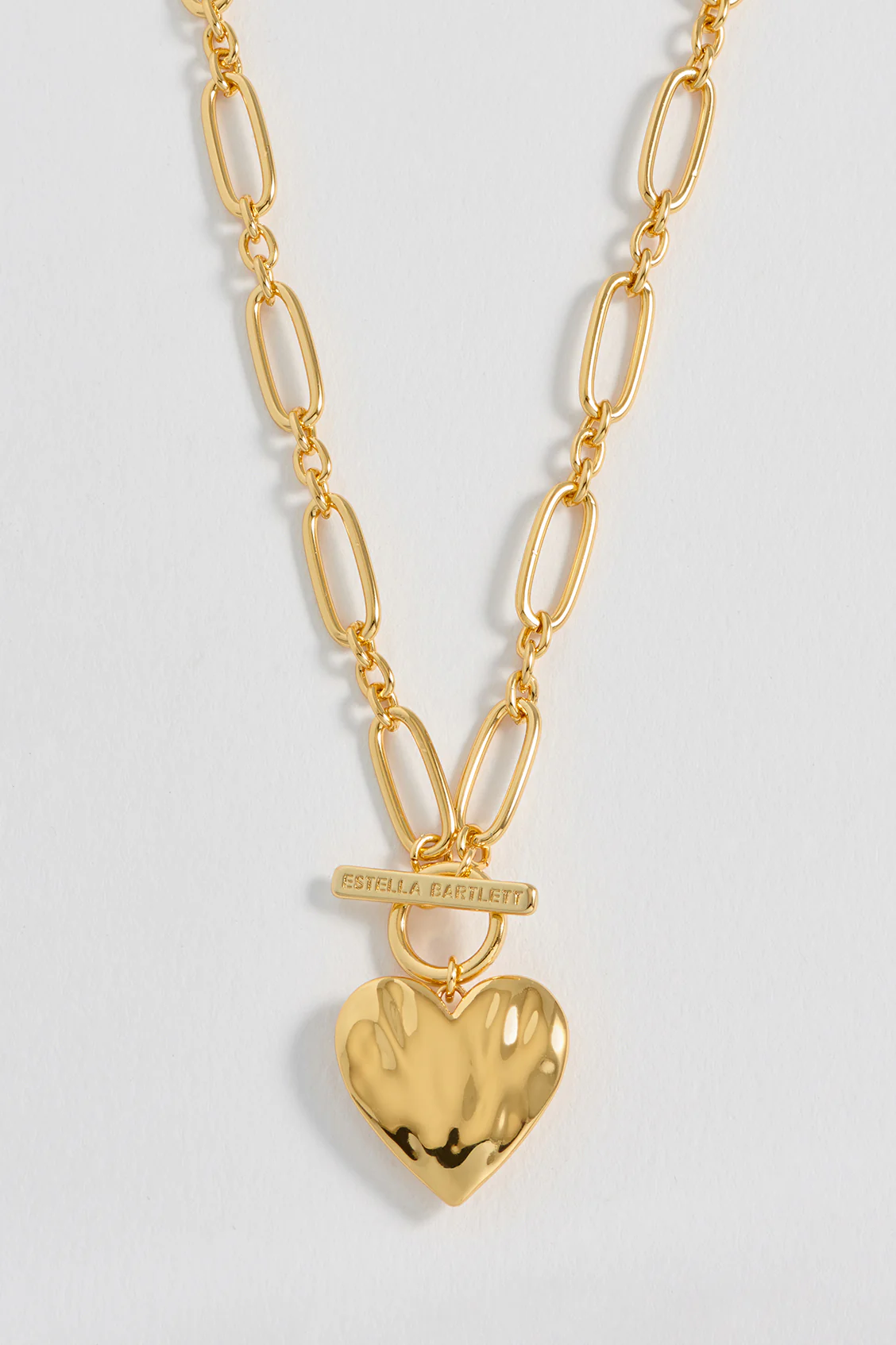 Oversized Molten Heart T-Bar Necklace - Image 7