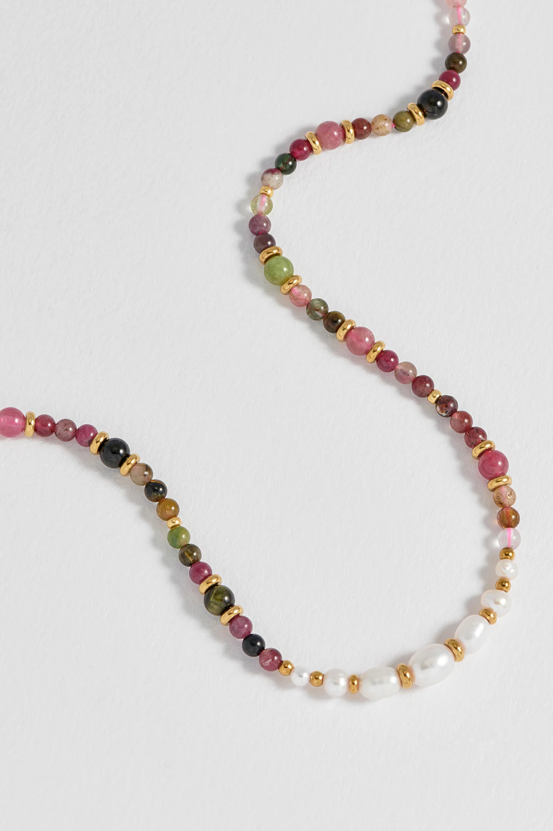 Tourmaline and Pearl Beaded Necklace - Image 5