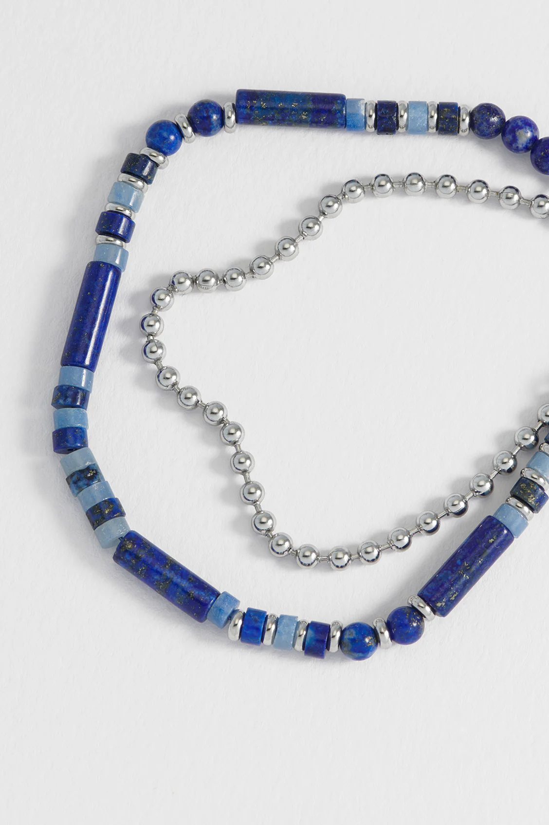 Men's Blue Gemstone Double Wrap Bracelet - Image 2