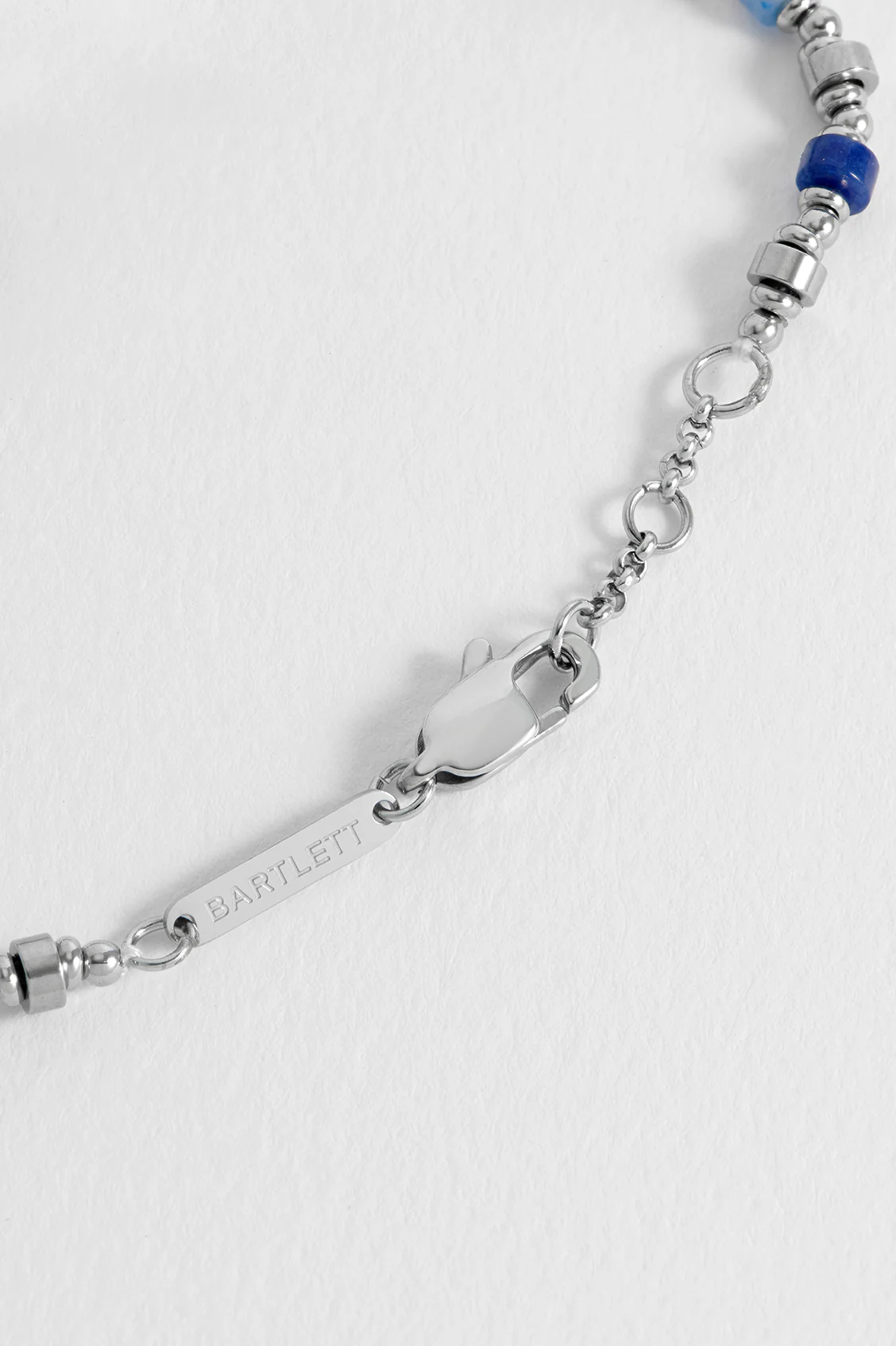 Men's Blue Gemstone and Metal Bead Bracelet - Image 5