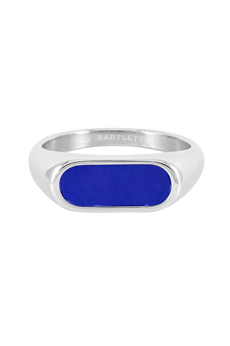 Men's Lapis Lazuli Bar Signet Ring - Image 3