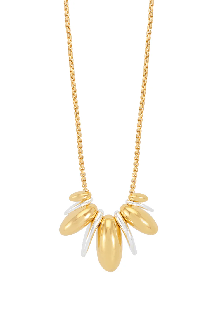 Mixed Metal Sculptural Necklace - Image 3