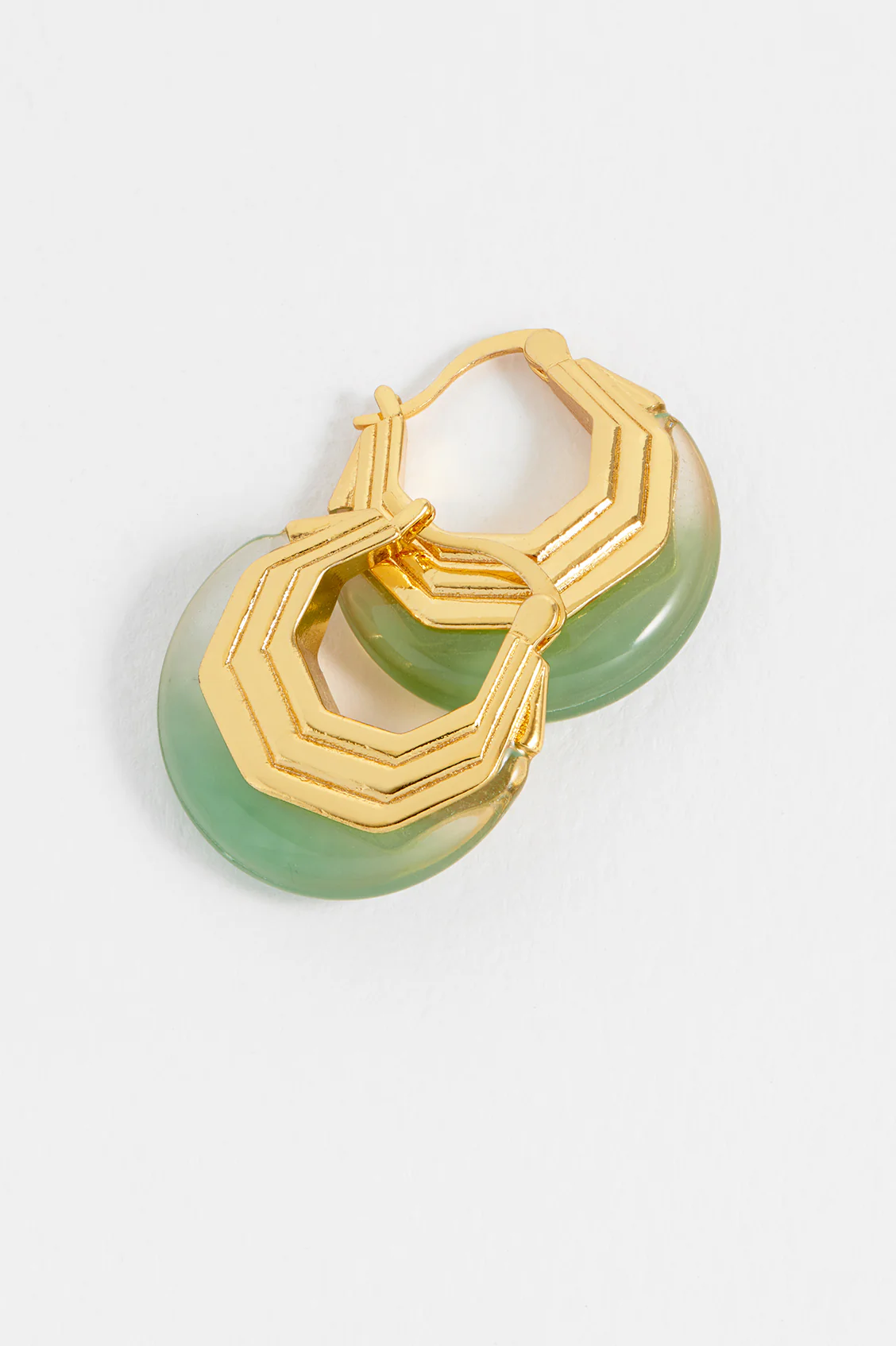 Green Half Moon Hinge Hoops - Image 5