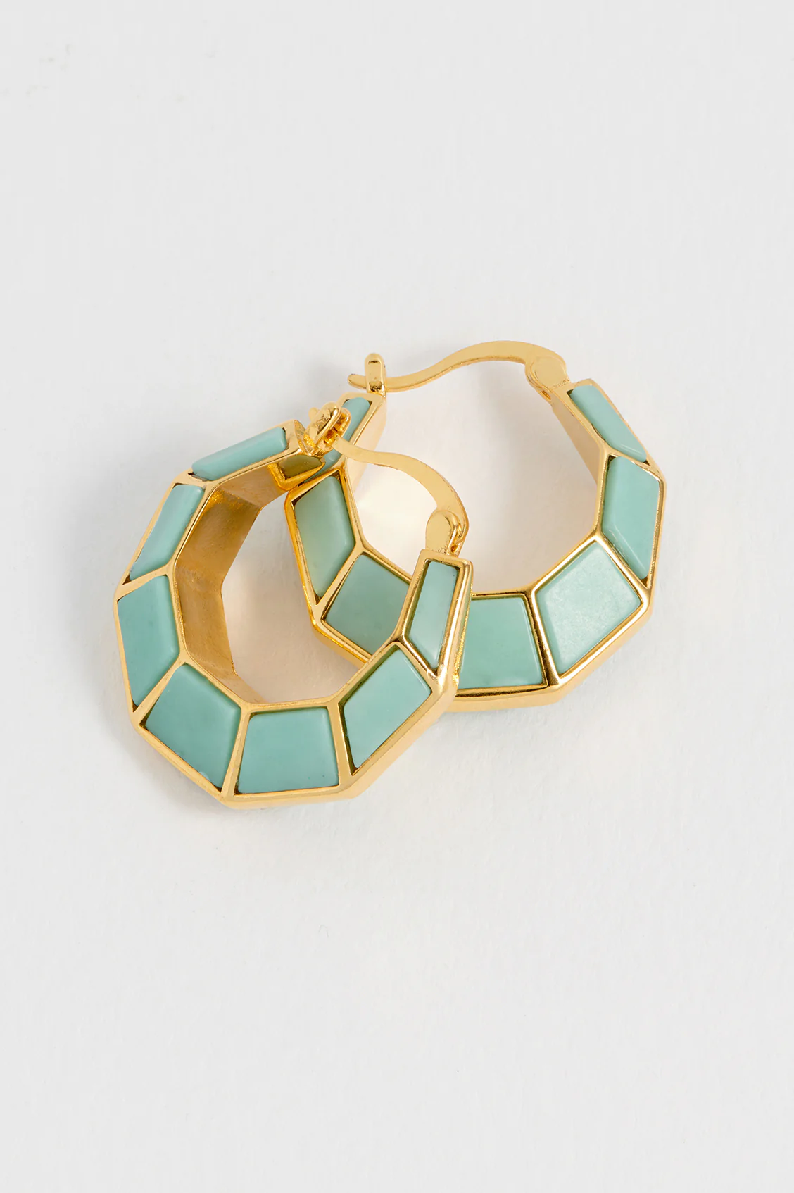 Octagon Hinge Hoop Earrings - Image 5