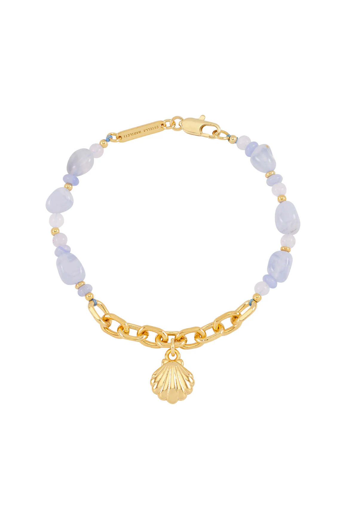 Blue Gemstone Seashell Charm Bracelet - Image 3