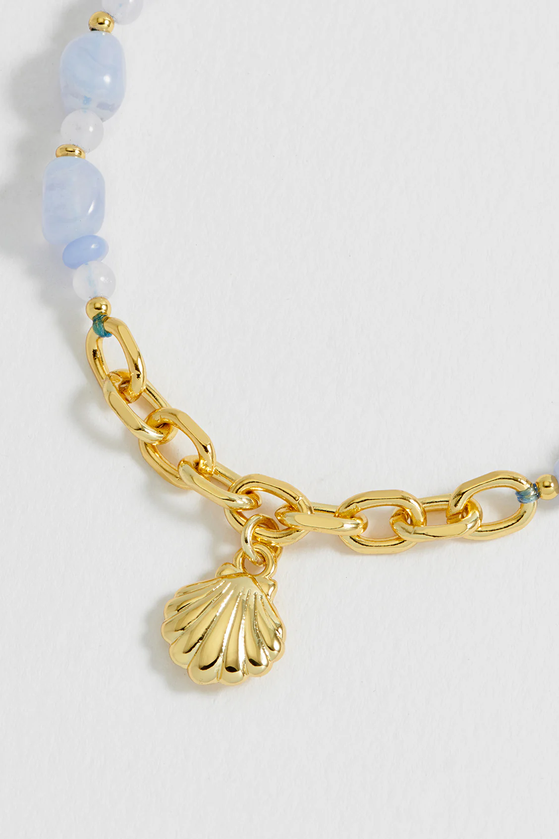 Blue Gemstone Seashell Charm Bracelet - Image 4