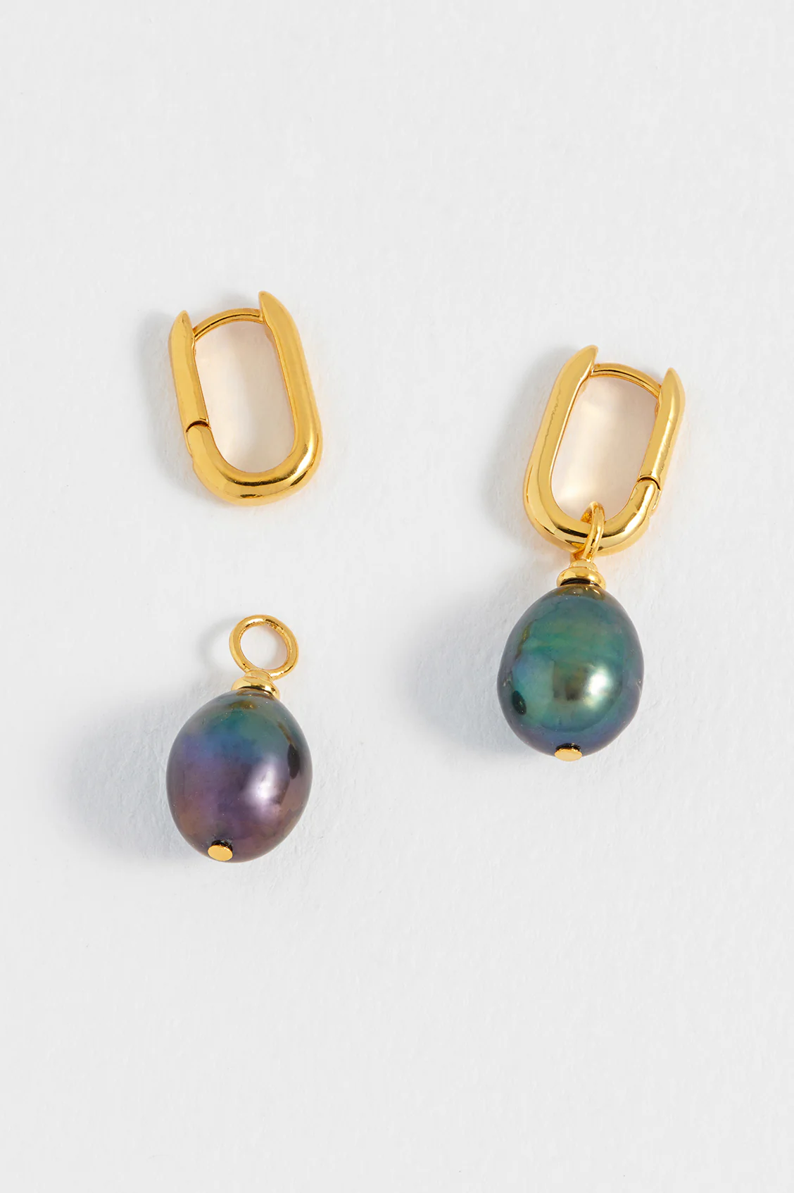 Blue Pearl Drop Link Earrings - Image 4