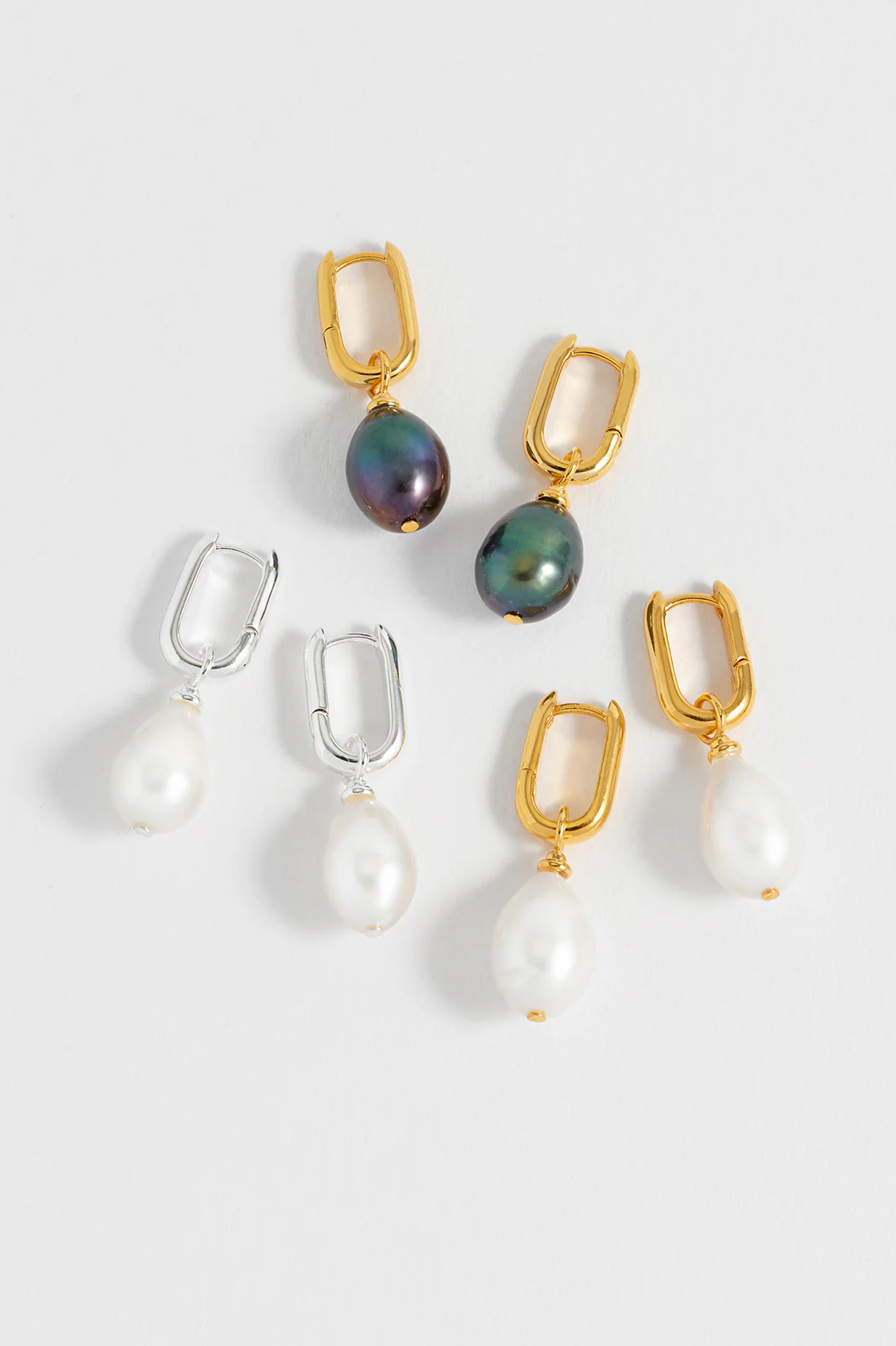 Blue Pearl Drop Link Earrings - Image 5